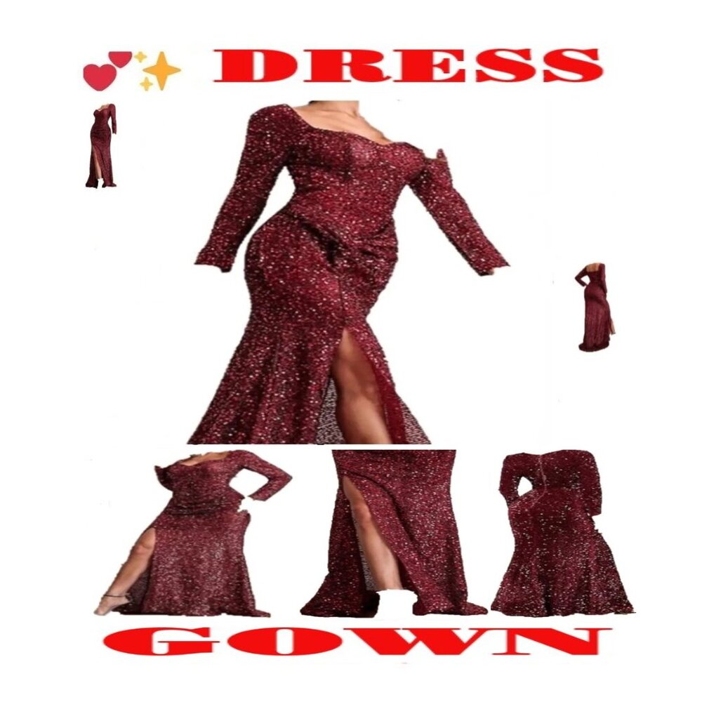 🛑 GOWN Celebrity Party ➕ DRESS Formal Evening Sexy Split 🆒 PROM Sequin BUY NOW